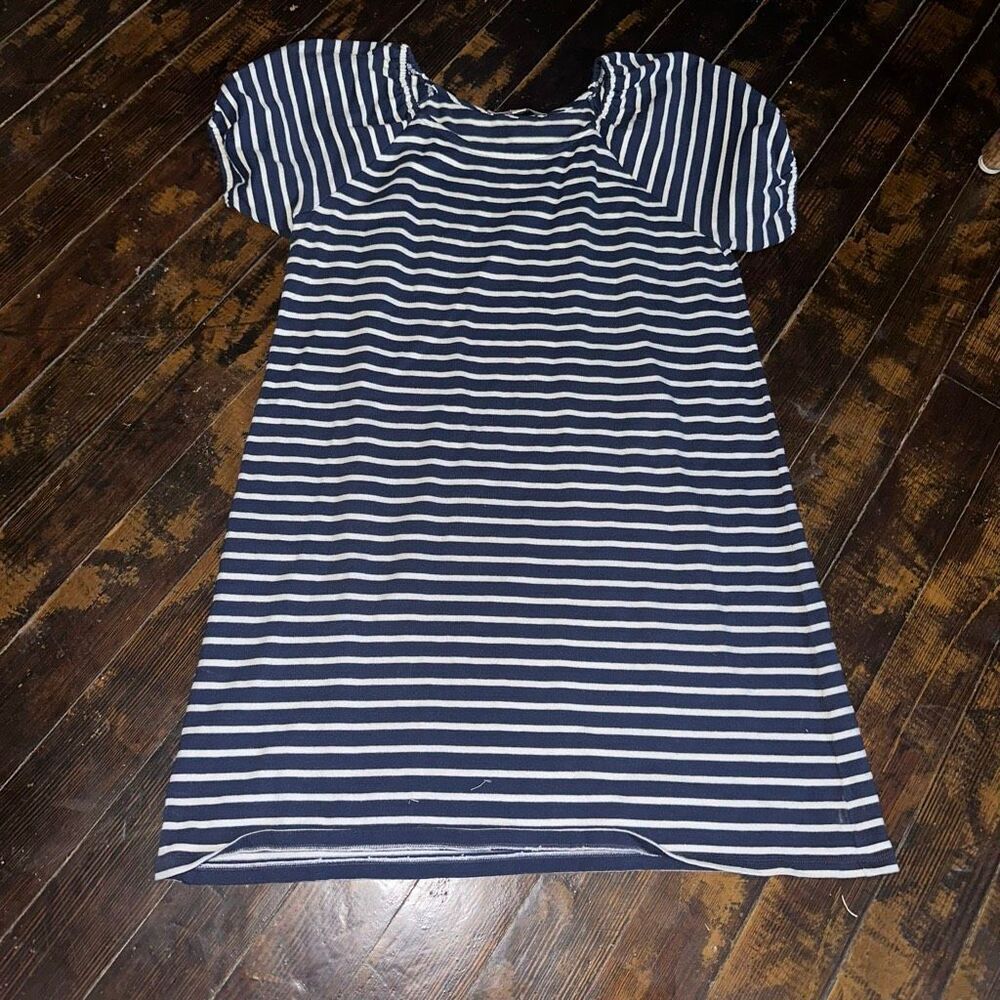 Loft nautical blue & white knit travelcore cruise L dress